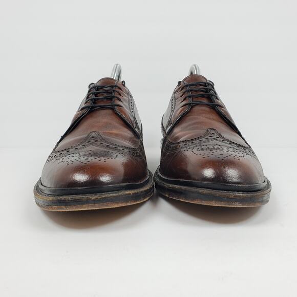 Freeman Free-Flex Mens Size 8.5 D Brown Leather Wingtip Oxford Formal Dress Shoe - Picture 6 of 13